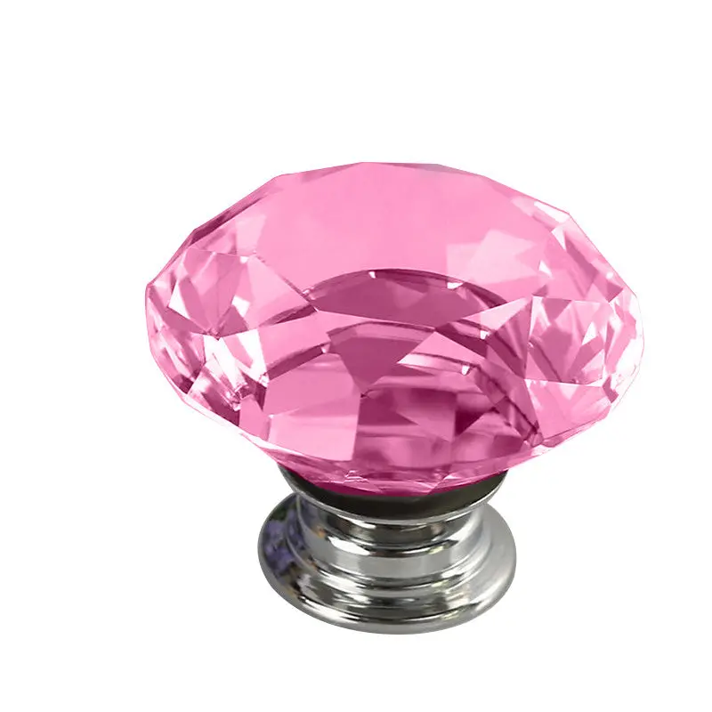 10Pcs Pink Diamond Shape Crystal Cabinet Knob Cupboard Drawer Pull Handle 74833 1
