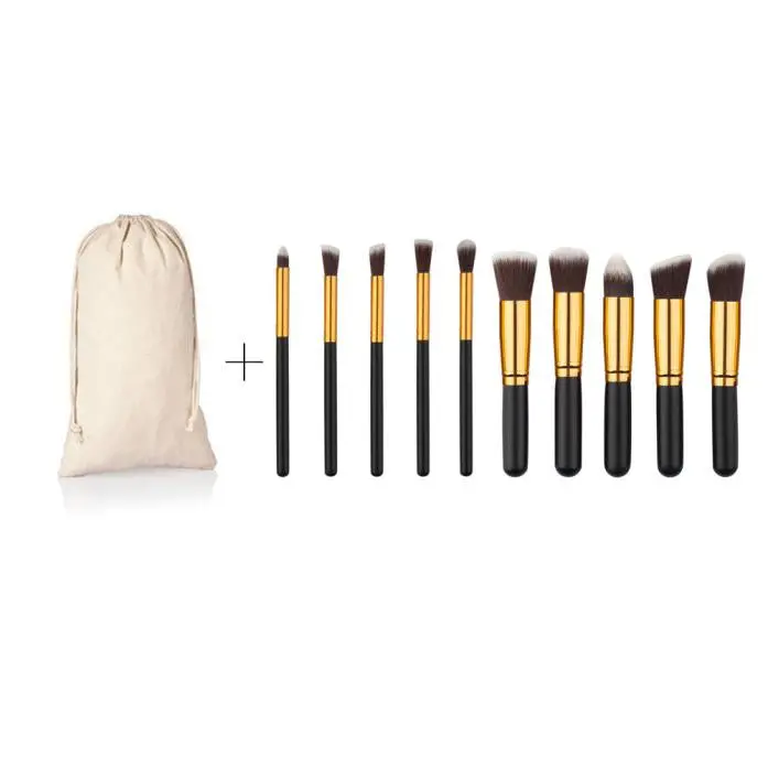 10Pcs Professional Maange Makeup Brushes Bag Foundation Powder Eyeshadow Rose Gold Wood Makeup Brush Tools Cosmetics 1
