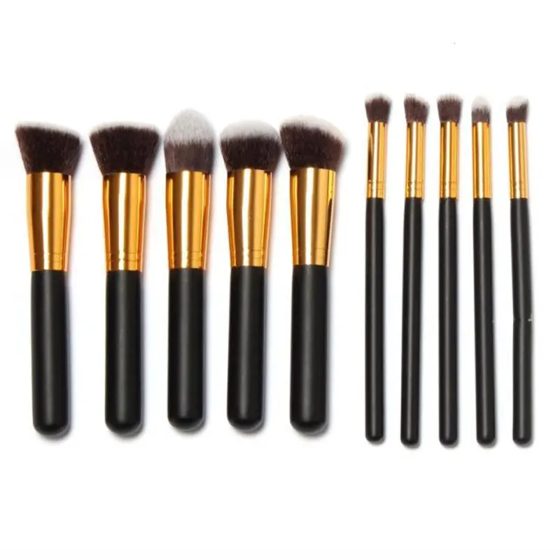 10Pcs Professional Makeup Brushes Kit Draw String Make Up Bag Multi-Function Liquid Foundation Tool Concealer Powder Brush 1