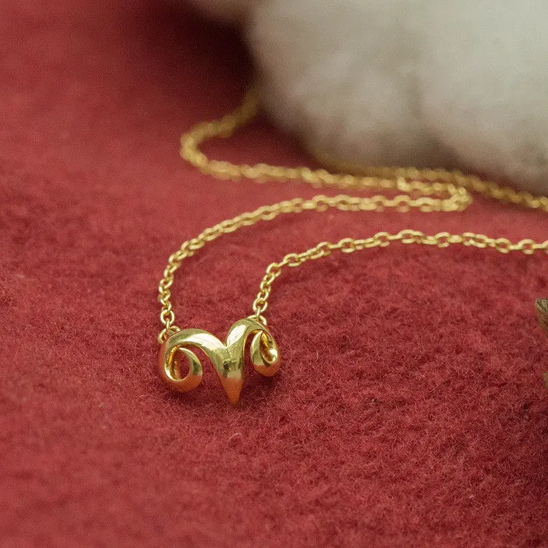 10Pcs S Party Gold And Silver Simple Danity Small Ram's Horn Pendant Necklace N168 1