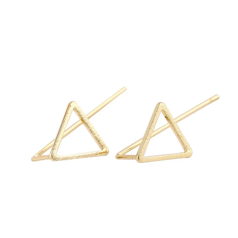 10Pcs-S059 Cute Earrings Opal Geometric Brushed Triangle Stud Earrings 1