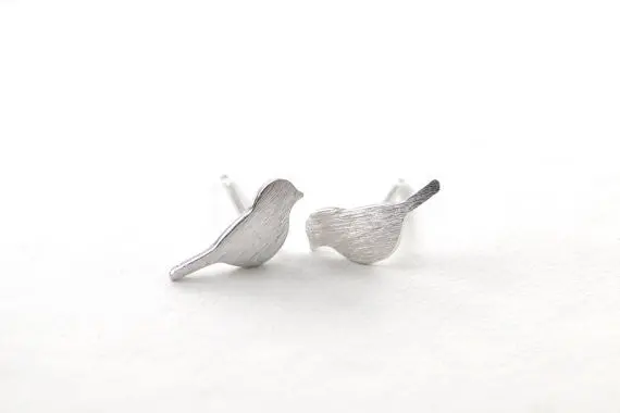 10Pcs-S090 Earring Gold Silver And Rose Gold Plated Tiny Cute Bird Stud Earrings Gift 3