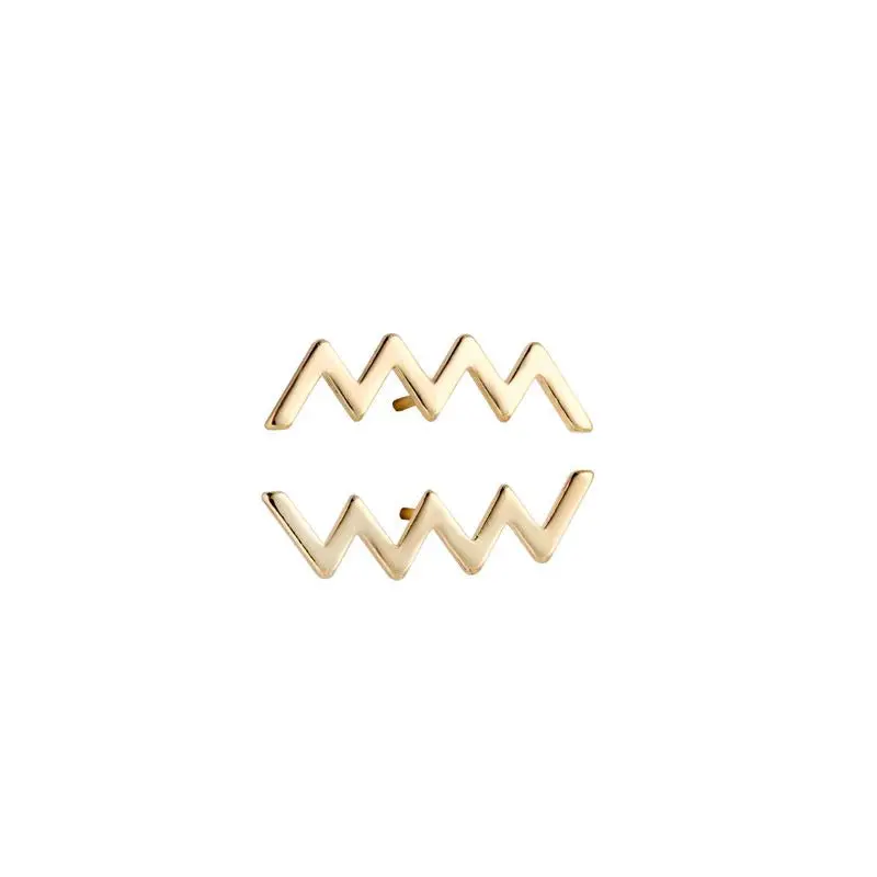 10Pcs-S095 Earrings Jewelry Cc Wonder Earrings Cute Wave Stud Earrings Simple Wedding 1