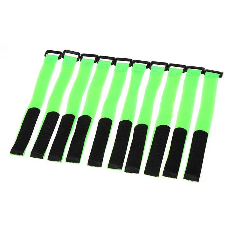 10Pcs Strong Rc Battery Antiskid Cable Tie Down Straps 26*2Cm Green 1