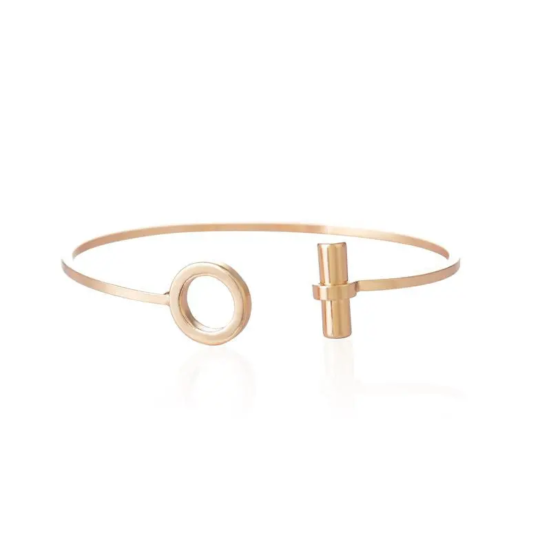 10Pcslot Brass Material Open Circle With Bar Bangles Wedding Gifts G051 1
