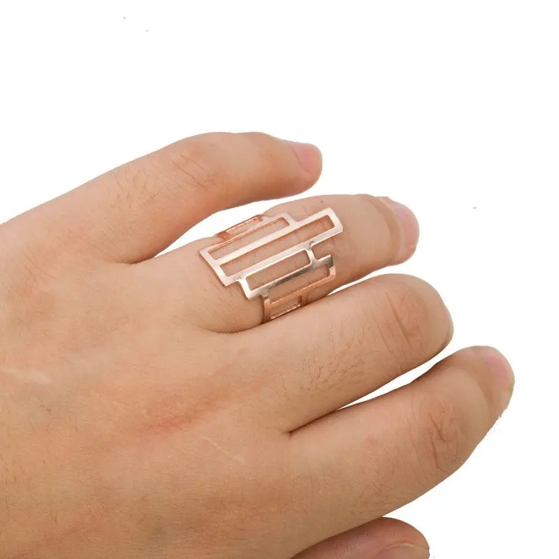 10Pcslot Coming Gold Silver And Pink Adjustable Geometry Square Ring R155 1