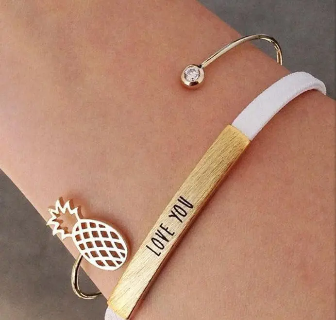 10Pcslot-G052 Bangles Ajustable Pineapple Cuff Bangle Party Gift Sz052 1