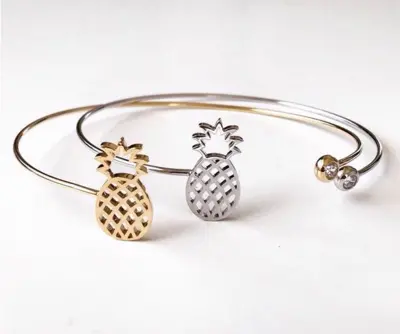 10Pcslot-G052 Bangles Ajustable Pineapple Cuff Bangle Party Gift Sz052 2