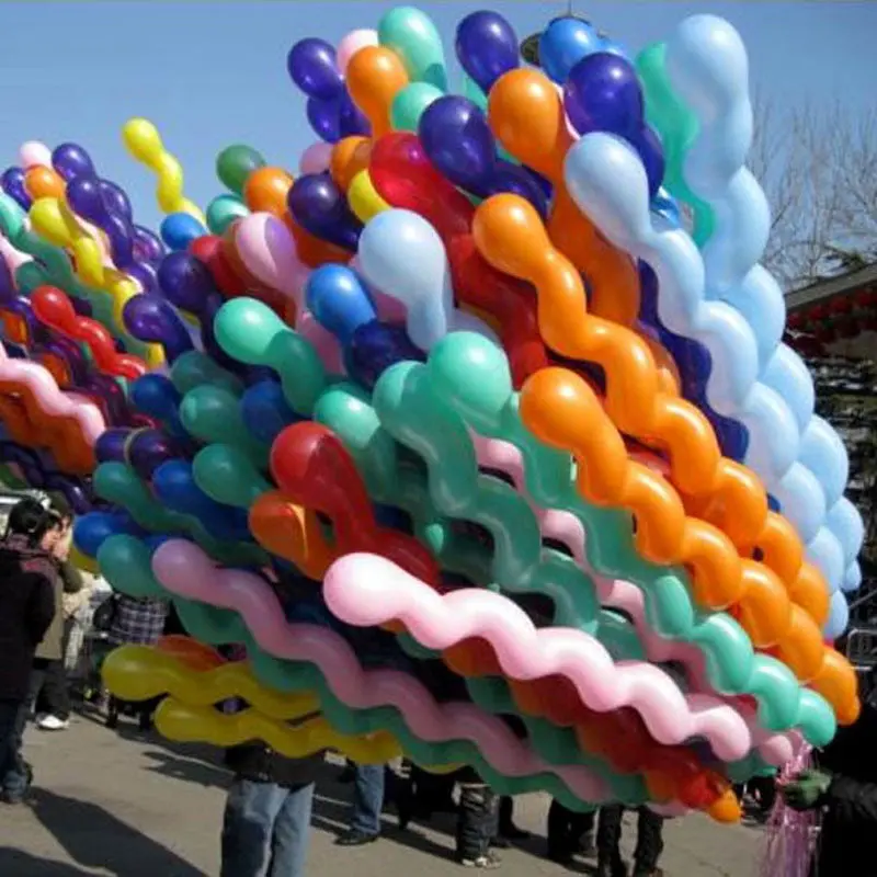 10X Helium Spiral Balloons Latex Mix Colors Birthday Party Decoration 1