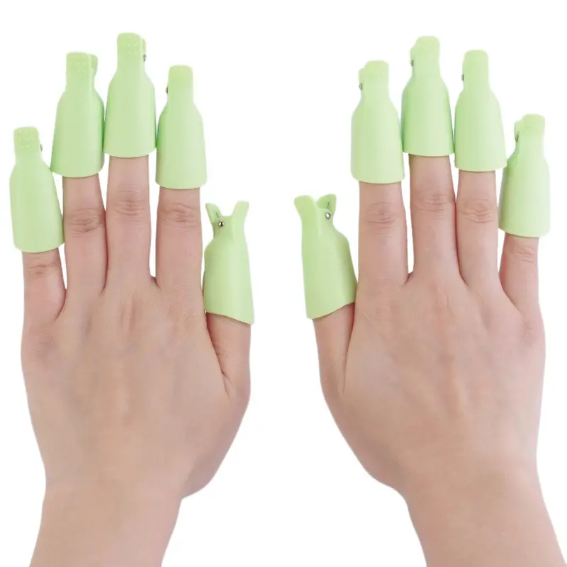 10X Stylish Nail Art Soak Off Clip Cap Uv Gel Polish Remover Wrap Tooland 1