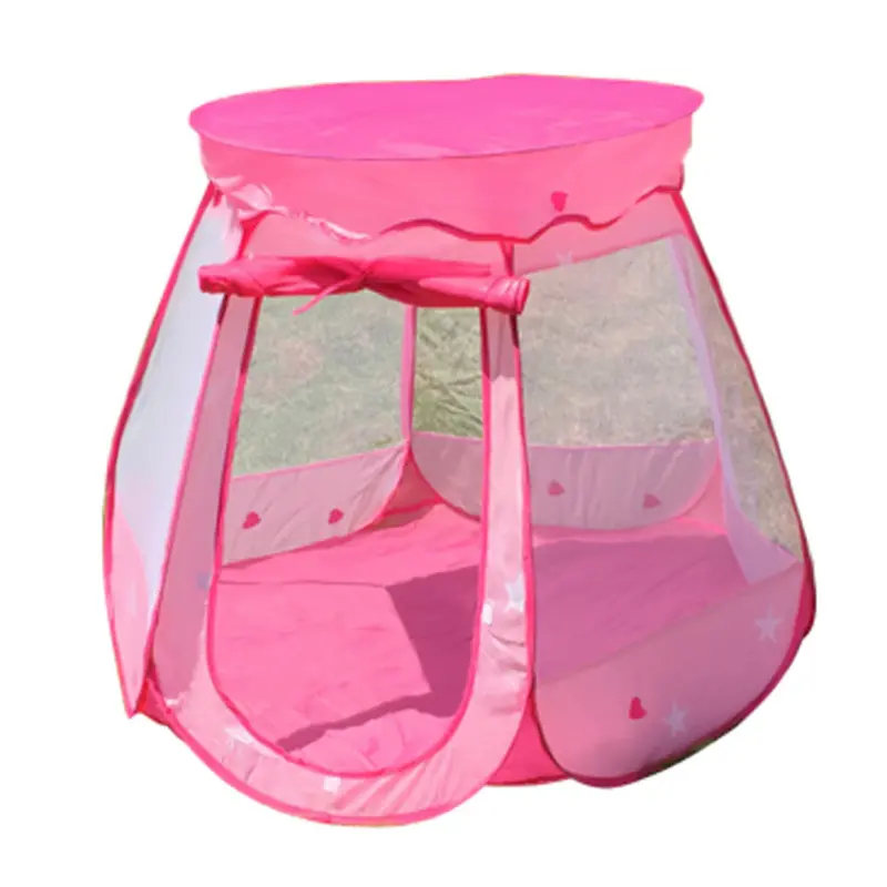 110*110*85Cm Large Girl Tent Pink Princess Castle Play Tent Indoor Outdoor Use Play House Tent For Kids 1