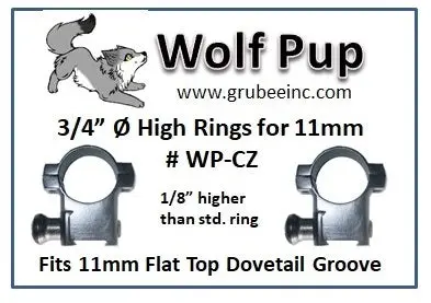 11Mm Dovetail 3/4" Rings For A Cz455 22 Rifle. 1