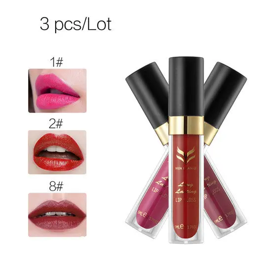 12 Color Huamianli Hydrating Velvet Waterproof Matte Lip Gloss Combination 36Pcs 1