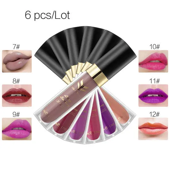 12 Color Huamianli Hydrating Velvet Waterproof Matte Lip Gloss Combination 36Pcs 12
