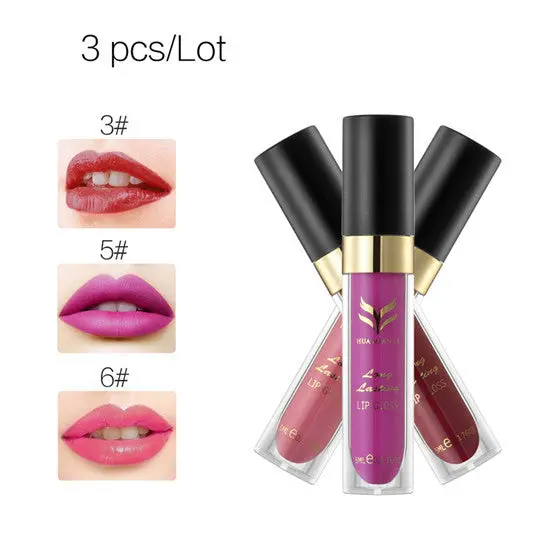 12 Color Huamianli Hydrating Velvet Waterproof Matte Lip Gloss Combination 36Pcs 5