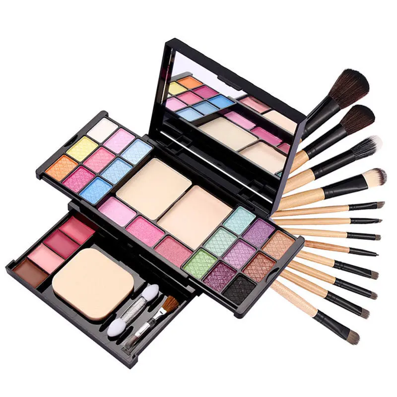 12 Pcs Pro Makeup Brush Makeup Cosmetic Tool Leopard Bag Palette Combination 1