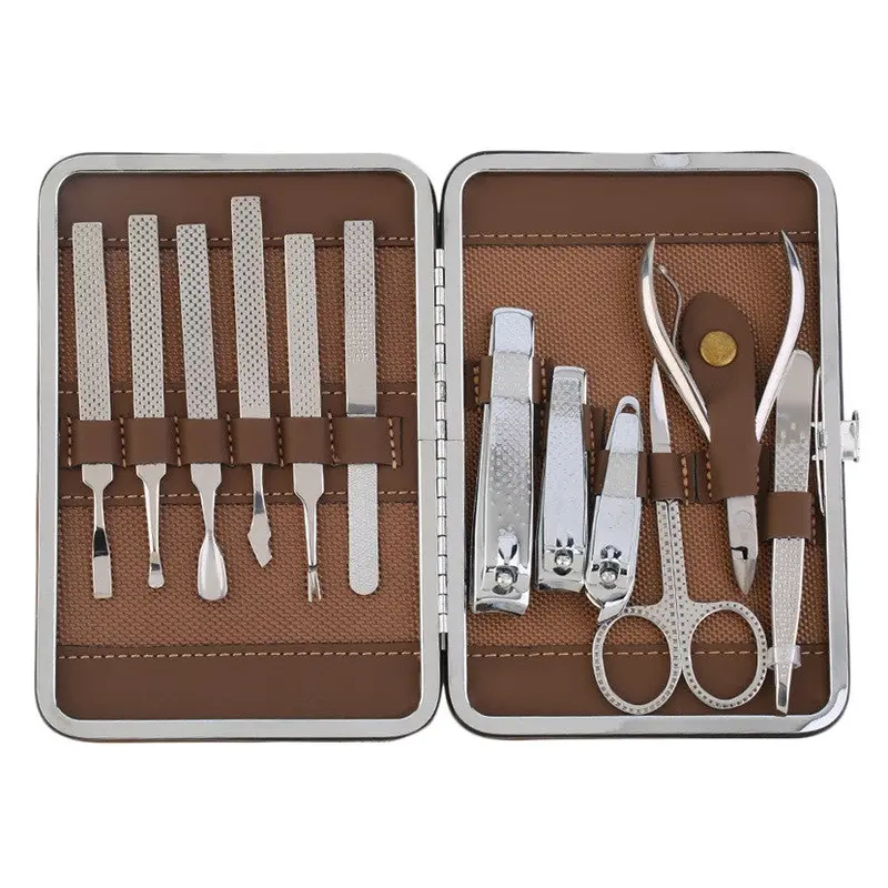 12 Pcs Stainless Steel Nail Cutter Pedicure Icure Set Travel Case Ch-A13 Pu Leather+Non Woven Fabric Box Material 1