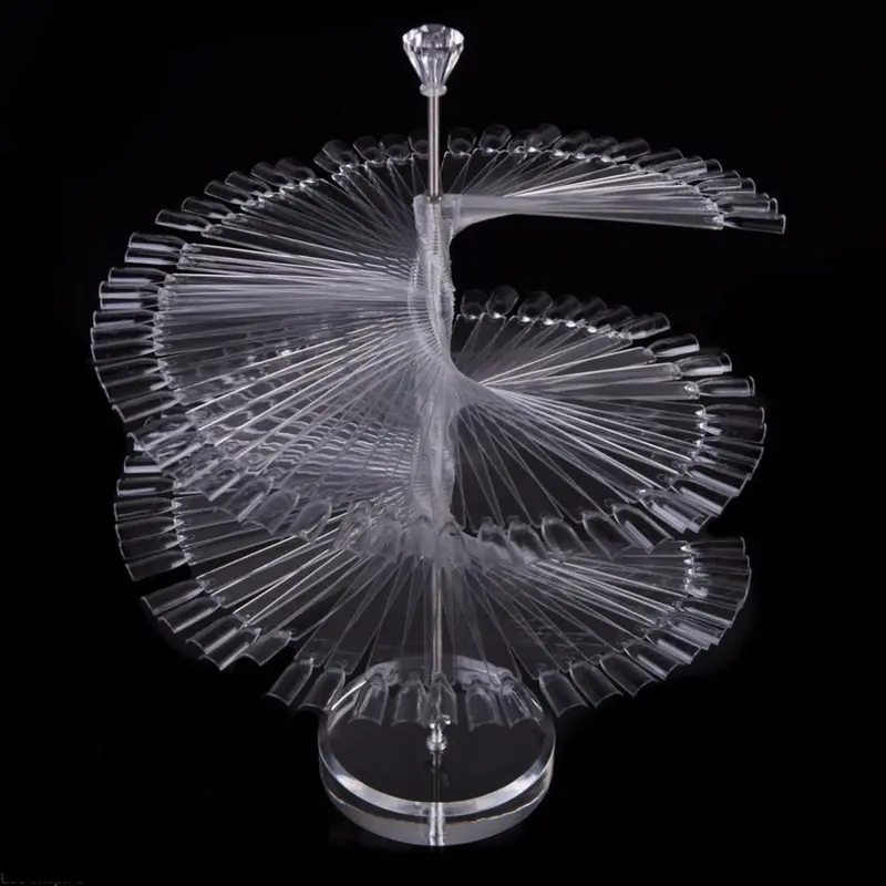 120 Sticks Nail Art Display Stand Spiral False Nail Display Shelf Rack Practical Tools For Solon Nails Polish Gel Show 1
