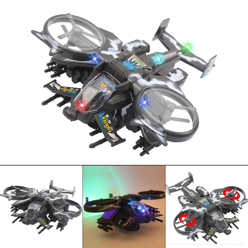 1:24 Kids Flashing Electric Combat Aircrafts Kids Music Puzzle Toys Free 1
