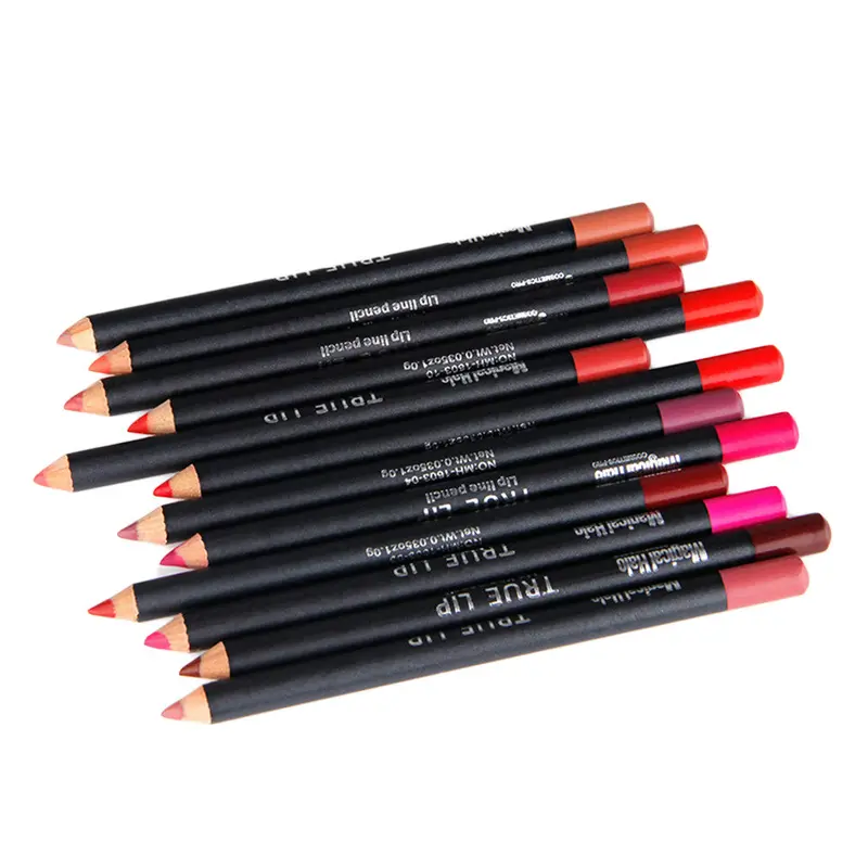 12Pcs 12 Color Magical Halo Non-Dizzy Lipliner Pencil Waterproof Long-Lasting Contour Lip Liner Soft Texture Rednude Makeup 1