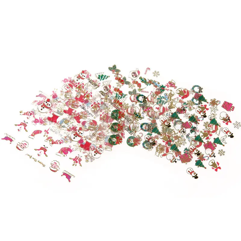 12Pcs Christmas Nail Art Stickers 3D Nail Decal Santa Claus Snowflake Christmas Tree Xmas Nail Decorations 1