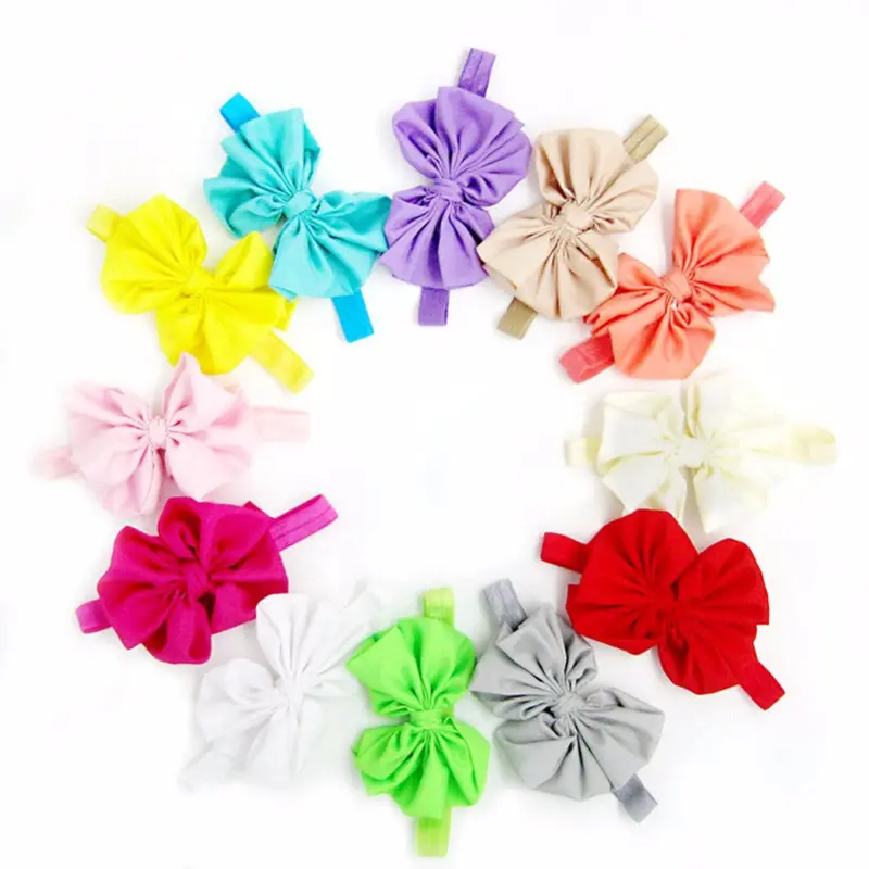 12Pcs Girls Baby Children Satin Bowknot Headb Hair Bow B Accessories 1
