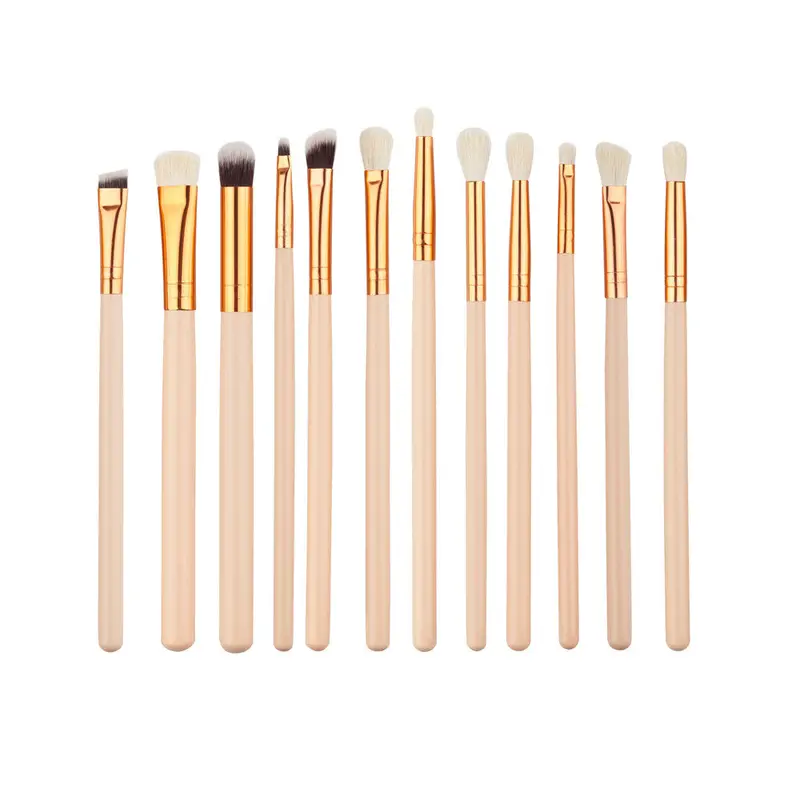 12Pcs Professional Eyeshadow Makeup Brushes Tools Rose Gold Make Up Brush Tools Kits For Eye Shadow Palette Cosmetic Brushes 1