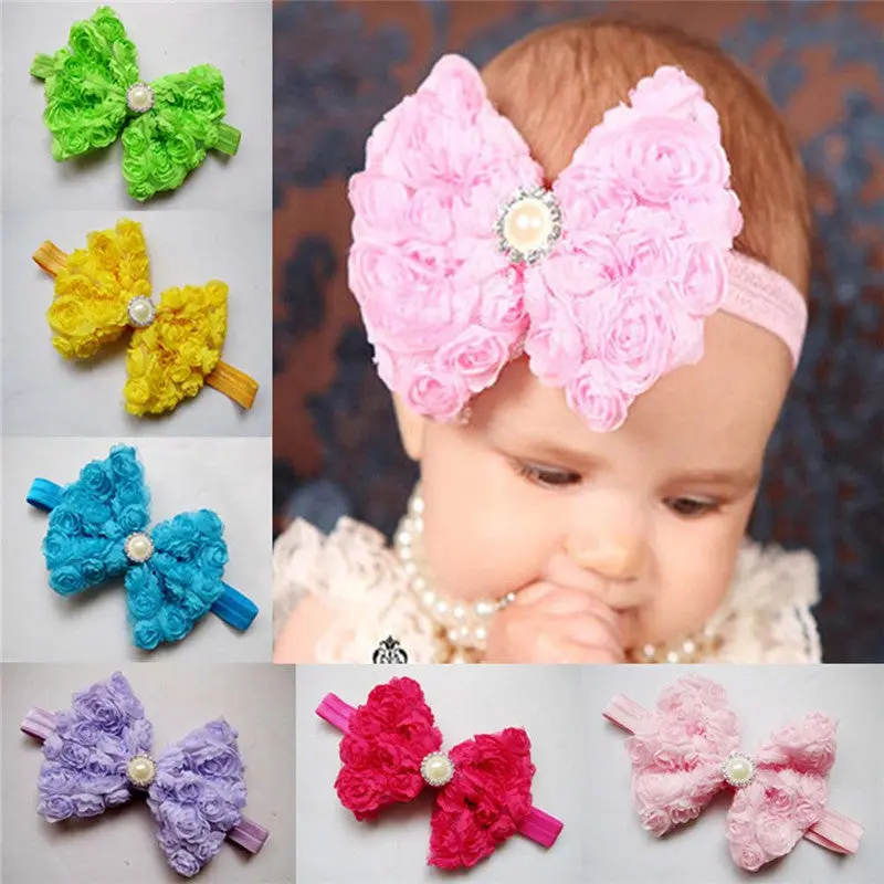 12Pcs Shabby Lace Baby Headb Chic Flower Girls Headb Hair Bow Flower Headb For Baby Girl Children Hair Accessories 1