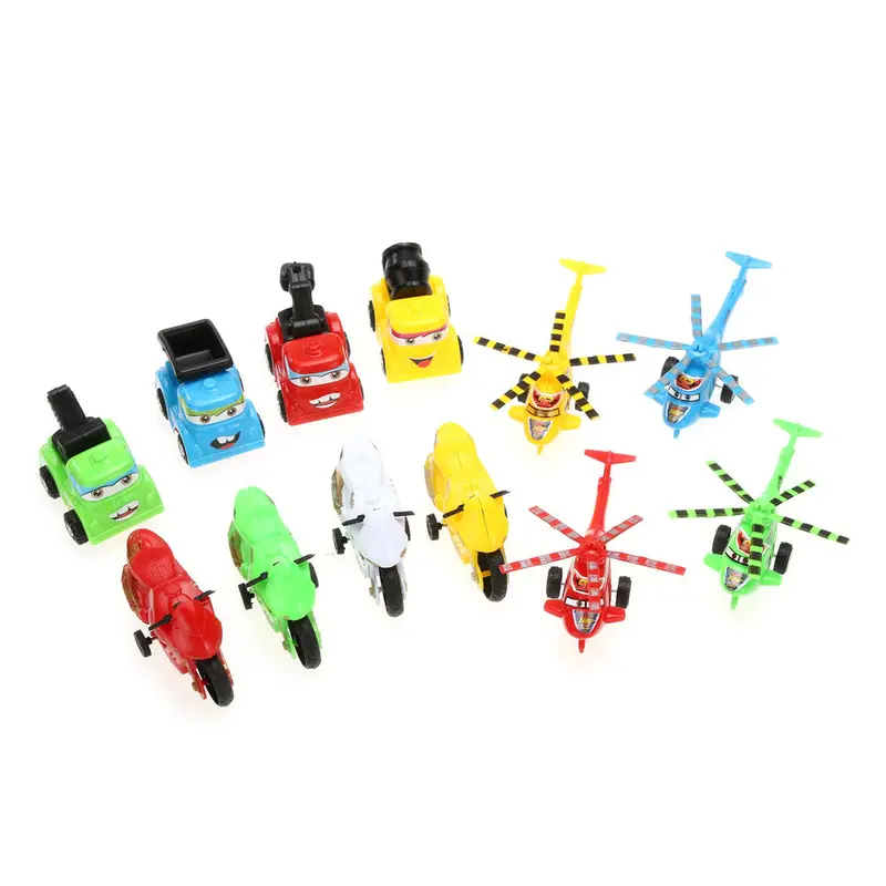 12Pcs Toys For Children Mini Pull Back Car Truck Helicopter Motorcycle Kids Child Car Toy 1
