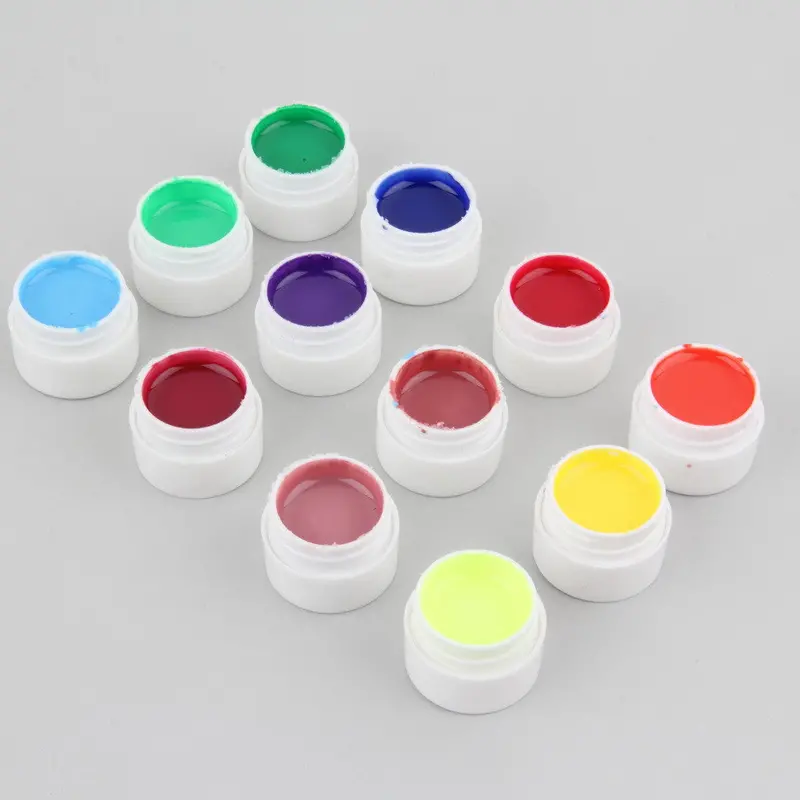 12Pcs Transparent Glittery Solid Pure Uv Gel Solid Color Glue Extension Diy Builder Nail Art 1