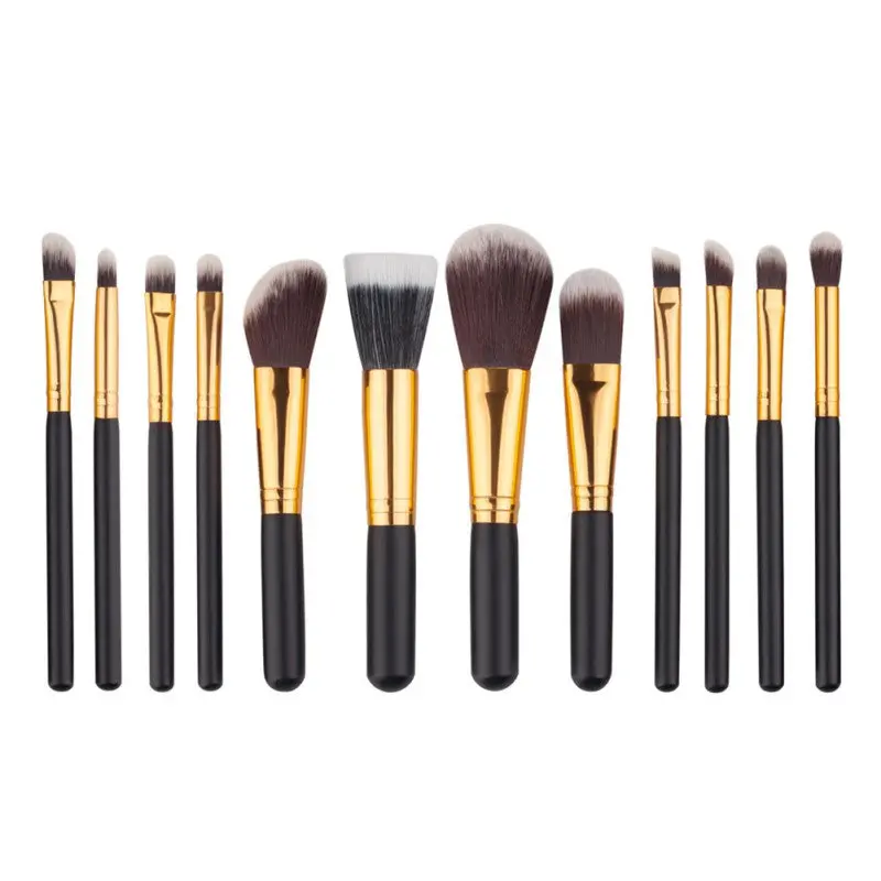 12Pcss  Black Wood Blending Makeup Brush Set Professional Cosmetic Brush Kit Make Up Brushes Tools Beauty Pincel Maquiagem 1