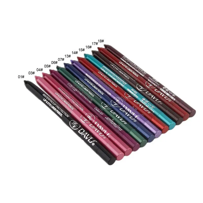 12Pcssetlong Lasting Eye Liner Pencil Waterproof Personal Face Cosmetic Makeup Beauty Lip Eyeliner Pen 1