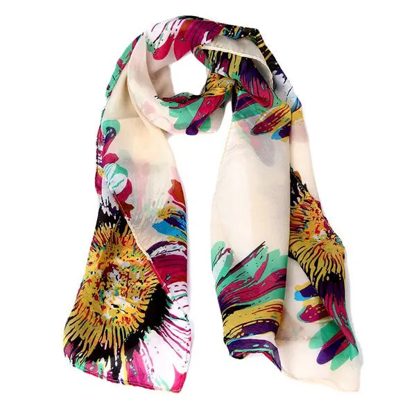 135Cm*36Cm Women Scarves Famous Scarf Wrap Lady Chiffon Shawl Chiffon Scarves Cachecol Feminino 5