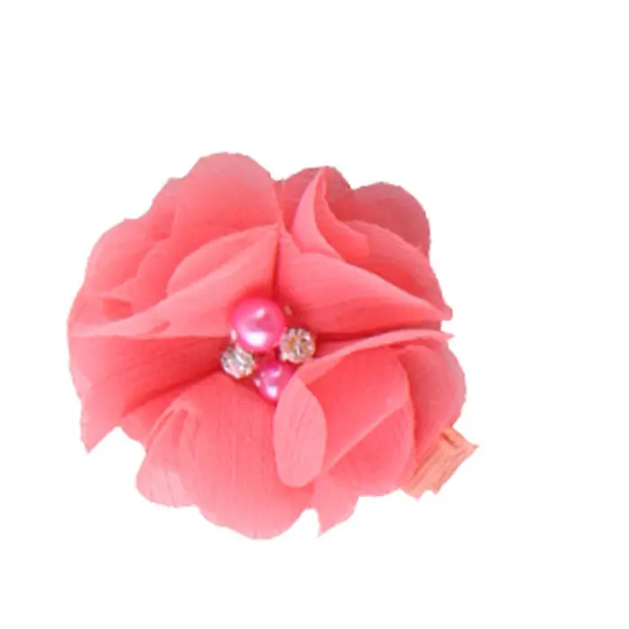 14 Candy Colors Headwear 2Pc Cute Chiffon Flower Hair Clips Baby Girl Hairpins Children Kids Hair Wear 10