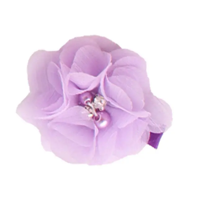 14 Candy Colors Headwear 2Pc Cute Chiffon Flower Hair Clips Baby Girl Hairpins Children Kids Hair Wear 11