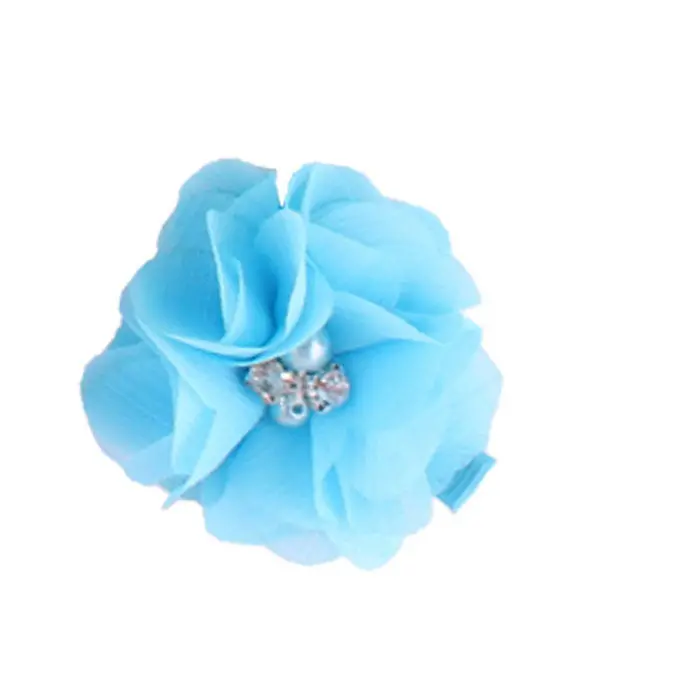 14 Candy Colors Headwear 2Pc Cute Chiffon Flower Hair Clips Baby Girl Hairpins Children Kids Hair Wear 13