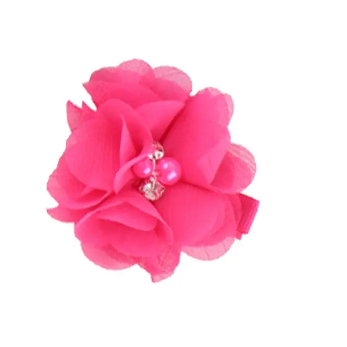 14 Candy Colors Headwear 2Pc Cute Chiffon Flower Hair Clips Baby Girl Hairpins Children Kids Hair Wear 5