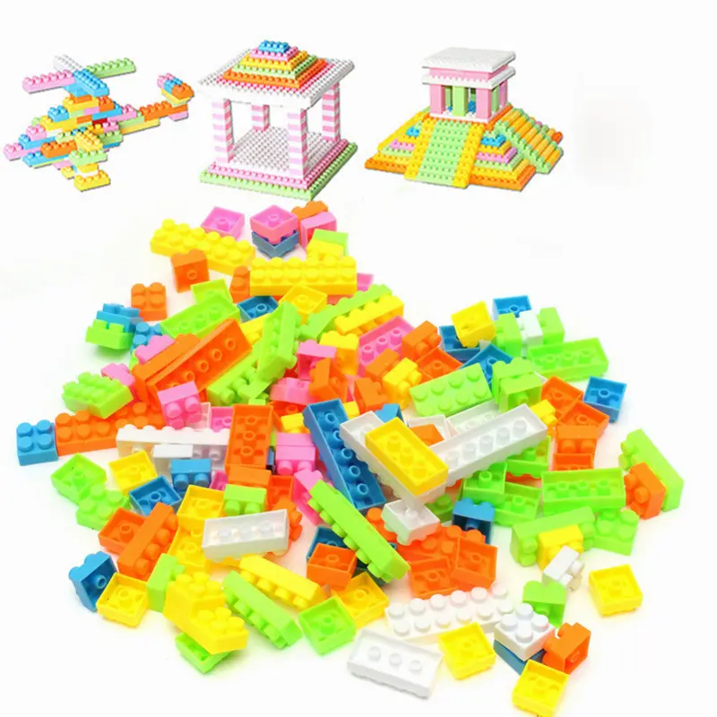 144Pcs Plastic Building Blocks Toy Bricks Diy Assembling Early Educational Learning Classic Toys Kids Gif 1