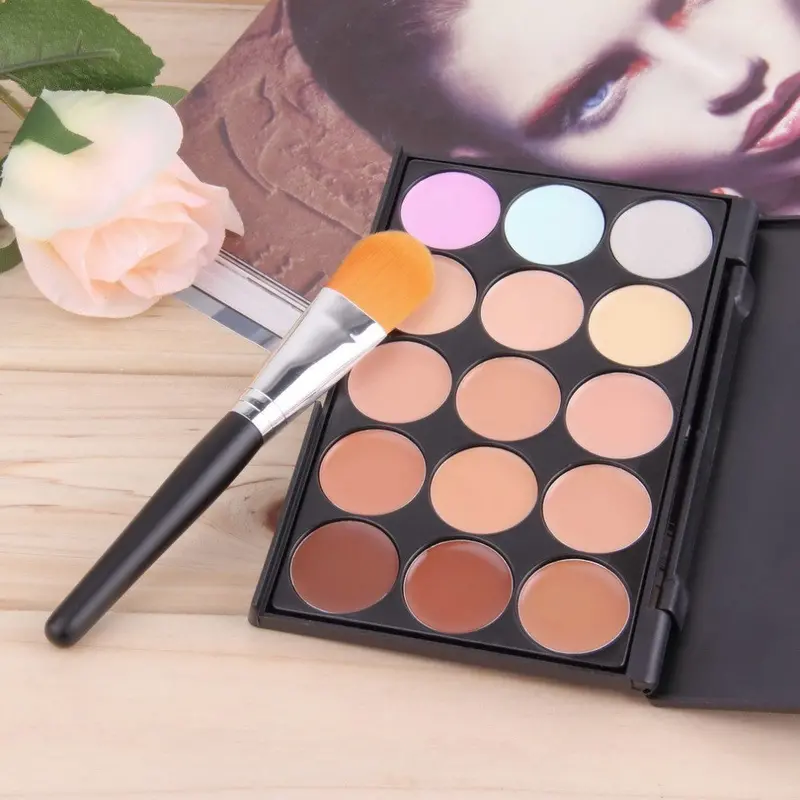 15 Colors Contour Palette Face Cream Base Makeup Concealer Palette Powder With Brush Tools,Face Care 2