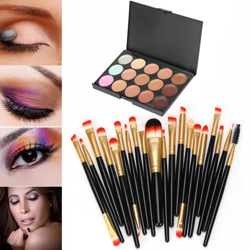 15 Colors Maange Professional Makeup Brush Contour Face Cream Makeup Concealer Palette + 20 Make Up Brushes Eyebrow Cosmetic 1