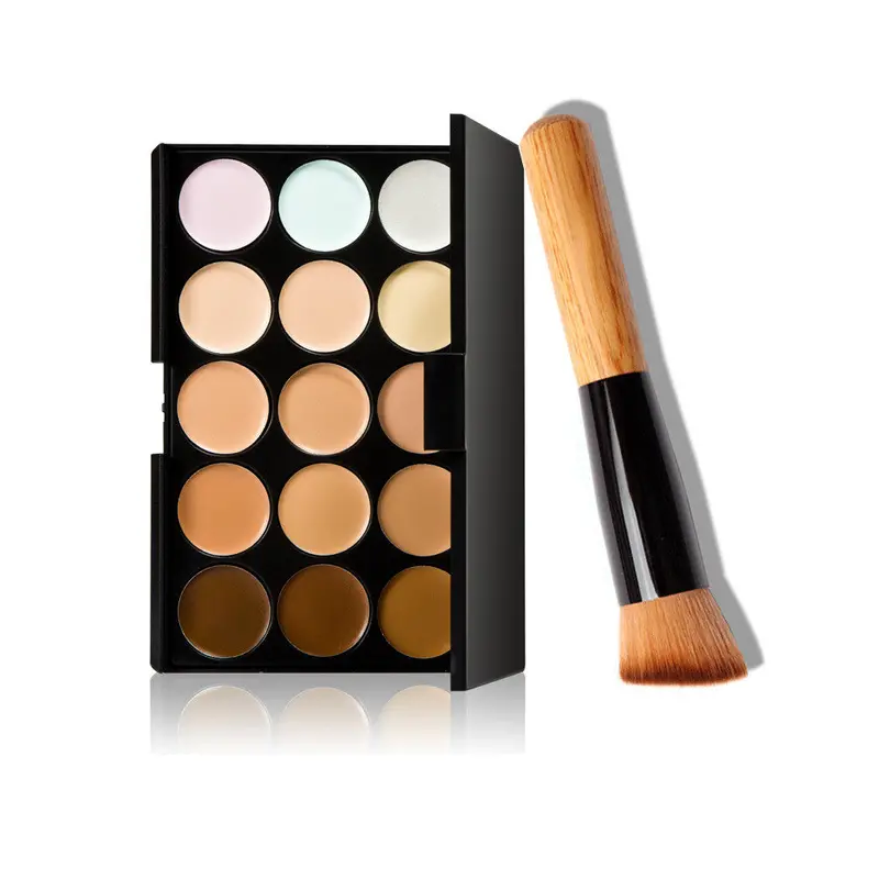 15 Colors Makeup Concealer Contour Palette + Makeup Brush Multi-Function Face Make Up Face Powder Blusher Tools Cosmetic 1