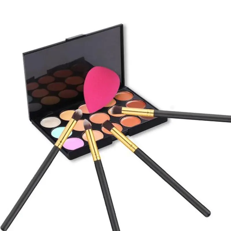 15 Colors Maquiagem Professional Concealer Palette Makeup Contour Palette + 4Pc Powder Brushes +Sponge Blender 1