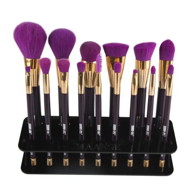 15 Hole Oval Make Up Brush Holder Drying Rack Organizer Square Toothbrush Holder Maange Cosmetic Makeup Brushes Shelf Tool 1