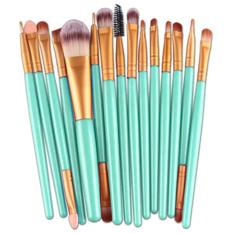 15 Pcs Multi-Function Cosmetic Brush Makeup Lip Eyebrows Eyelashes Eyes Tools Concealer Rose Gold Makeup Brushes 2