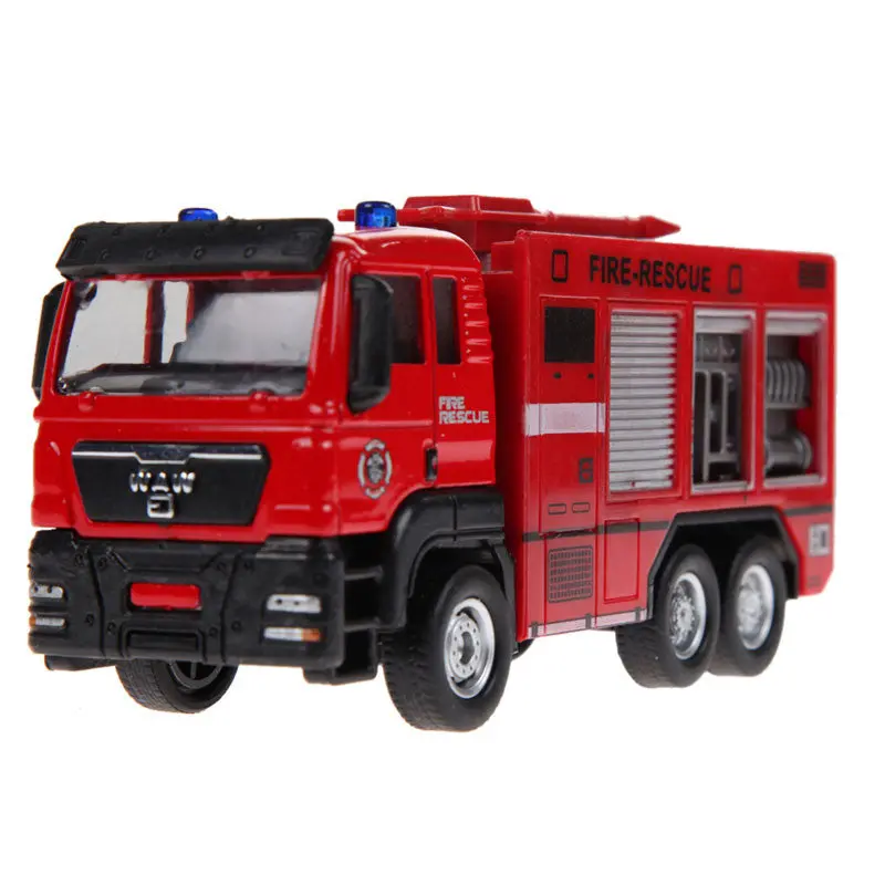 1:55 Diecast Car Fire Engine Model Truck Toys For Children 1