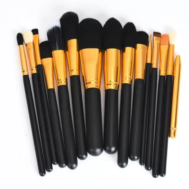 15Pcs Maange Professional Makeup Brushes Wooden Lip Eyeliner Powder Foundation Makeup Brush Maquiagem Cosmetics Tool 1