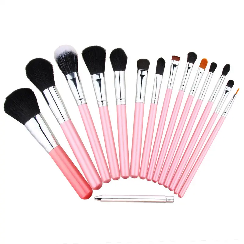 15Pcs Makeup Brushes S Synthetic Hair Make Up Brushes Tools Cosmetic Brush Pressional Foundation Brush Kits Pink 1