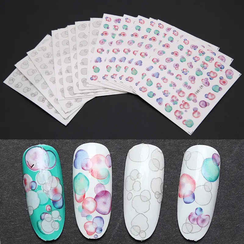 15Pcs Nail Art Sticker Water Decal Bubble Dreamcatcher Manicure Nail Art Transfer 1
