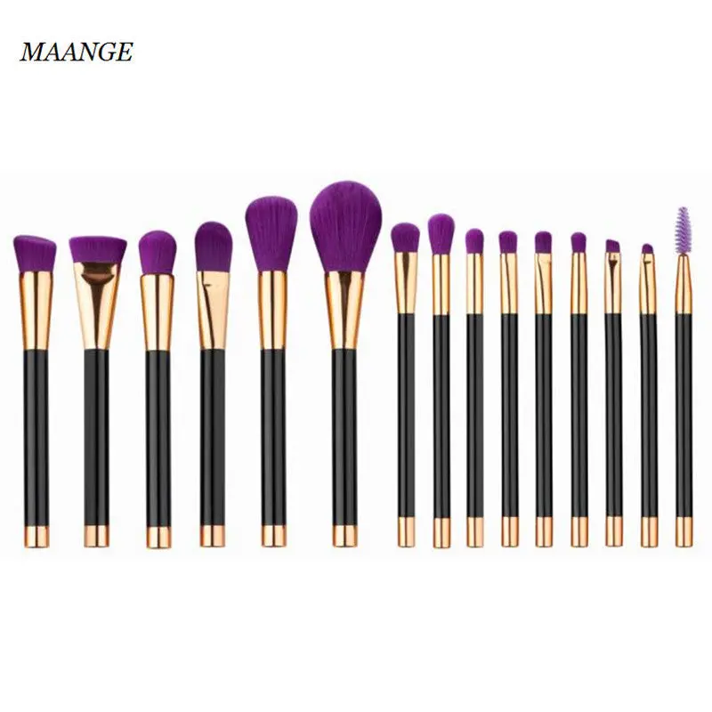 15Pcs Professional Maange Foundation Powder Blush Makeup Brushes Maquillage Cosmetic Eyebrow Eyeshadow Eyeliner Make Up Brushes 2