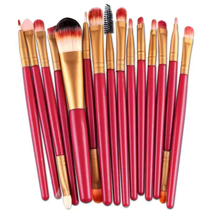 15Pcs Qibest Professional Makeup Brushes Eyebrow Eyes Foundation Blending Pencil Brush Make Up Brushes Cosmetics Tools Kits 3